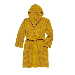 Onsen Supima Waffle Bath Robe Ochre Size Small New
